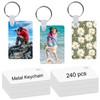 240 Pcs Metal Sublimation Keychain Blanks Bulk,Sublimation Ornament Blanks,Double Sided