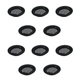 Maxmoral 10PCS Round Mesh Vent Stainless Steel Beehive Round Edge Arched Belly Shutter Grommets 53MM Black Drying Cabinet Drawer Cigar Box Guitar Deck for Cabinet and Shoe Cabinet and Wardrobe