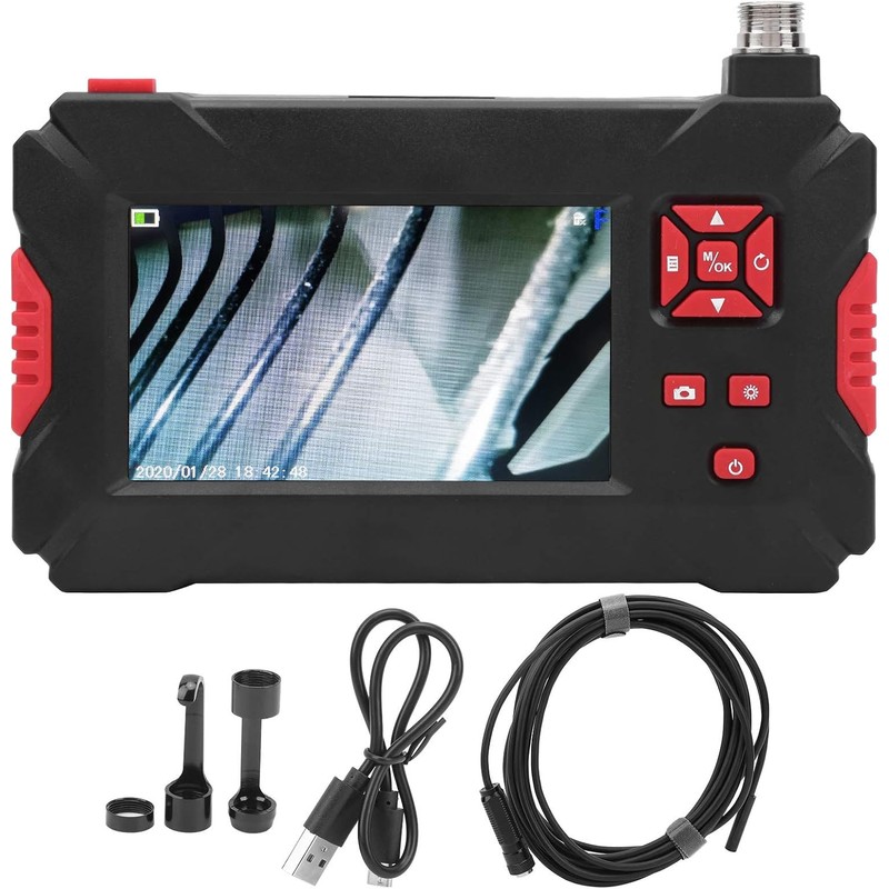Walfront Boroscopio Industrial, Doble Lente, 9 LED, Pantalla LCD