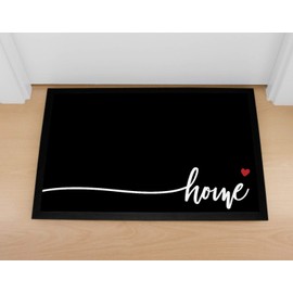 MoonWorks® Doormat with Lettering Home Heart Home Non-Slip & Washable Black 60 x 40 cm