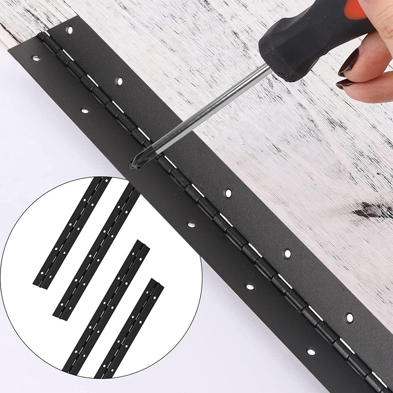EYSOLD 16-Inch Black Continuous & Piano Hinges - 4 PCS