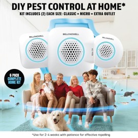 Bell+Howell Upgraded 2025 Ultrasonic Pest Repeller Indoor 6 Pk, Mice Repellent Indoor Home Kit, DIY Pest Control at Home, Plug in Spider Repellent, Rodent Repellent, Bug, Insect, Family & Pet Safe