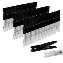 150 x Clothes Pegs Sturdy Plastic VonBueren | Black and White | Made from 100% Recycled Material | Made in EU | Plastic Clothes Pegs