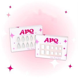 APQ Press On Nails Set 48 Pieces Almond Shape Silver Coated Nail Tips for Hands and Feet Professional Quality Nail Art Kit with Easy Application Perfect for Any Occasion