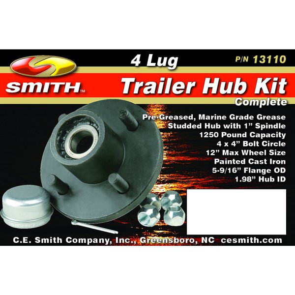 CE Smith Trailer 13110 Trailer Hub Kit (1" Stud (4 x 4))- Replacement Parts and Accessories for Your Ski Boat, Fishing Boat or Sailboat Trailer
