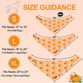 THLOH Fall Dog Bandanas - 2 Pack Thanksgiving Dog Bandana with Snap Button, Reversible Pumpkin Pet Scarf for Boy & Girl, Premium Durable Fabric, Holiday Bandana for Large & Extra Large Dogs (X-Large)