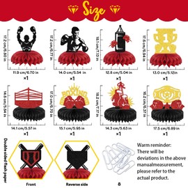 8 Pcs Boxing Honeycomb Centerpieces Boxing Party Decorations Boxing Table Decorations Sports Theme Party Supplies