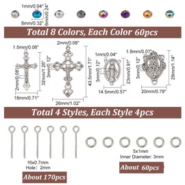 PH PandaHall Rosary Jewellery Making Set 646 Piece Set for Making Necklaces Rosary Prayer Making Accessories First Communion Necklace Set for Rosary Easter Jewellery Making