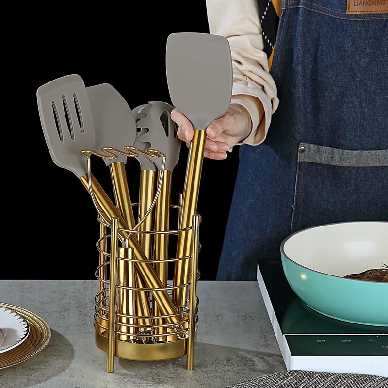 Gold Kitchen Utensils Set, Berglander 38 Pieces Non-stick Silicone Cooking