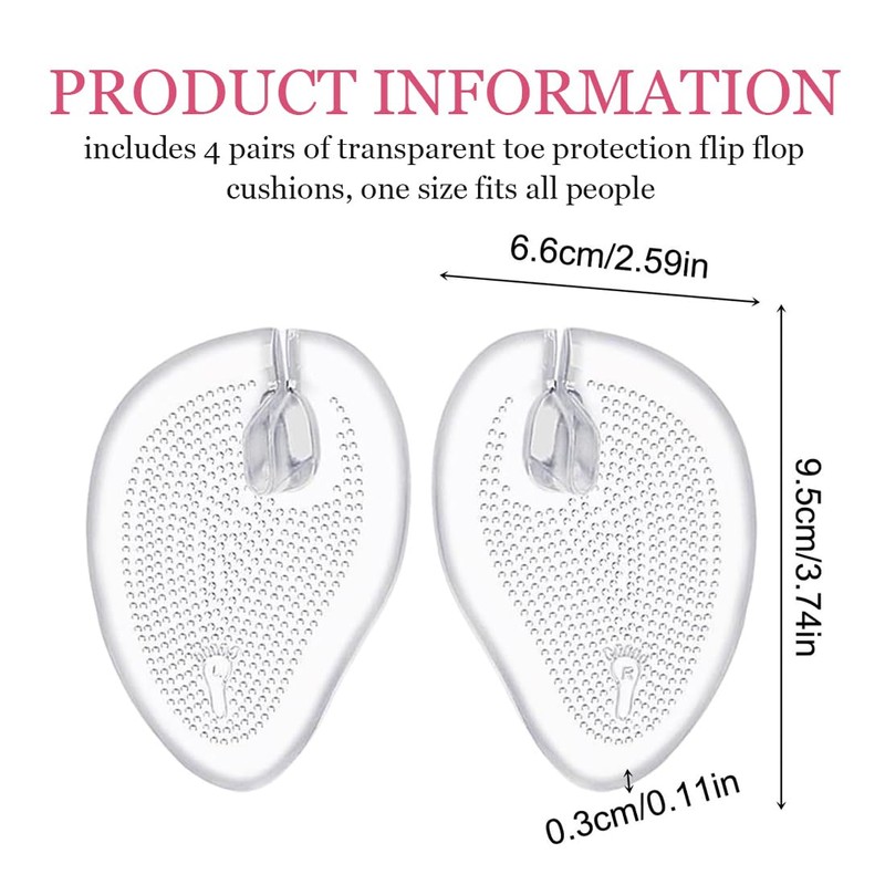 OHREN 4 Paar Zehenschutz Silikon Pads für Flip Flops, Zehentrenner