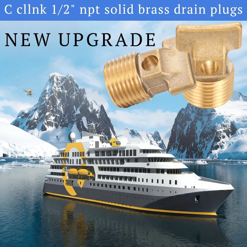Otoolling 4 Pcs Boat Drain Plugs 1/2" NPT Solid Brass
