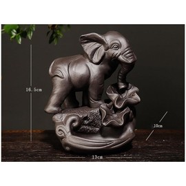 kiss me Elephant Incense Holder Handmade Ceramic Incense Waterfall Burner Censer + 20 Backflow Incense Cones 30 Incense Sticks 1 Tweezer 1 Mat for Meditaion Home Decor (Blue)