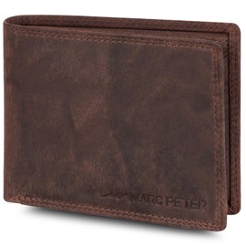 Marc Peter® Hanover Genuine Leather Wallet | Wallet for Men with RFID Protection | Large 10 Compartments | Leather Wallet, Vintage Brown, Classic