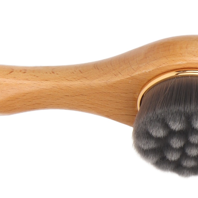 Manual Facial Cleansing Brush Men Women Beech Handle Soft Fiber