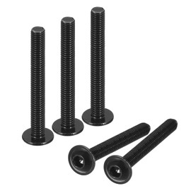 sourcing map Flanged Button Head Socket Cap Screws, 100 Pcs M3x30mm - 304 Stainless Steel Socket Drive Fasteners Bolts, Fully Thread Machine Screws for Furniture Installation (Black)