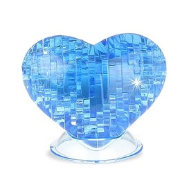 BTYYIHEX 3D Crystal Heart Puzzle,Crystal Puzzle Brainteasers for Puzzlers Ages 16 and Up,46PCS(Blue)