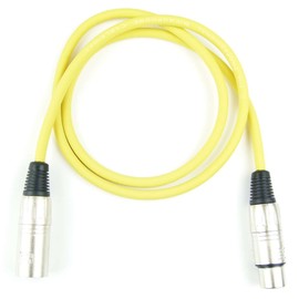 Adam Hall Cables K3MMF0100YEL Microphone Cable XLR Female to XLR Male DMX Audio Cable 3-Pin (1.0 m, Yellow, 2) Pack of 2
