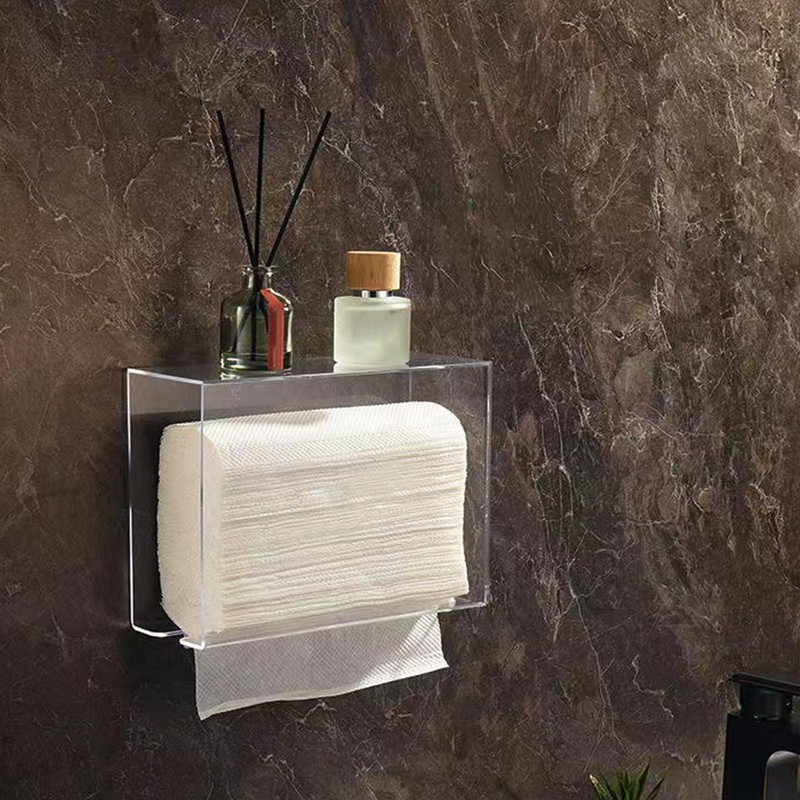 GLOGLOW Caja de Pañuelos Transparente para Montaje en Pared, Caja