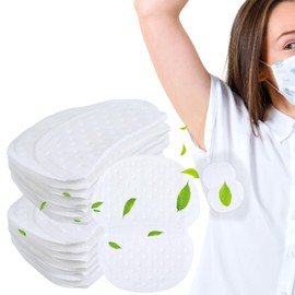 100Pcs Underarm Sweat Pads, Disposable, Non-Woven Fabric, Strong Adhesive, Unisex, White, 12.2x9.5cm