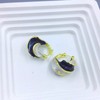 Enamel Twisted Hoop Earrings for Women French Buckle Vintage Earrings