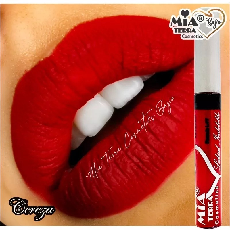 Mia Terra Cosmetics Labial Indeleble Acabado Mate Intenso Color Cereza