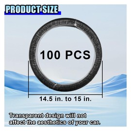 100PCS Disposable Car Steering Wheel Cover, Flexible Transparent Car Steering Wheel Protector Plastic Cover with Elastic Trim, Universal Car Interior Accessories for Most Vehicles