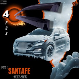 GIT Fits 2013-2018 Hyundai Santa Fe Out-Channel Window Visor Sun Rain Guard Vent BLK