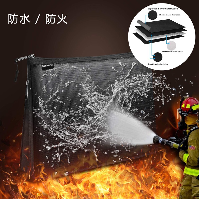 ENORD Safe Fireproof Bag, Valuable Document Storage Case, Waterproof, Flameproof,