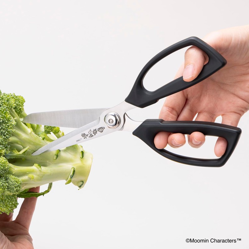 Kai DH3202 Kitchen Scissors, Moomin, Dishwasher-Safe, Black, SELECT100 x Moomin