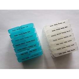 wohnen-freizeit 7 Day Tablet Box 2 Chambers Pill Box Pill Box Pill Box Pill Box Pill Box Pill Box Shelf