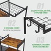 DAOUTIME Garage Tool Organizer with 2-tier Wooden Shelves, Yard Tool