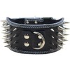 haoyueer 3 inches Wide Leather 4 Rows Spiked Studded Dog