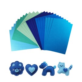 Blue Stiff Felt Sheets for Craftes, 24 Pcs 8 x 12 Inch 1mm Stiff Felt Fabric Sheet Assorted Blue Colors for Craft Supplies