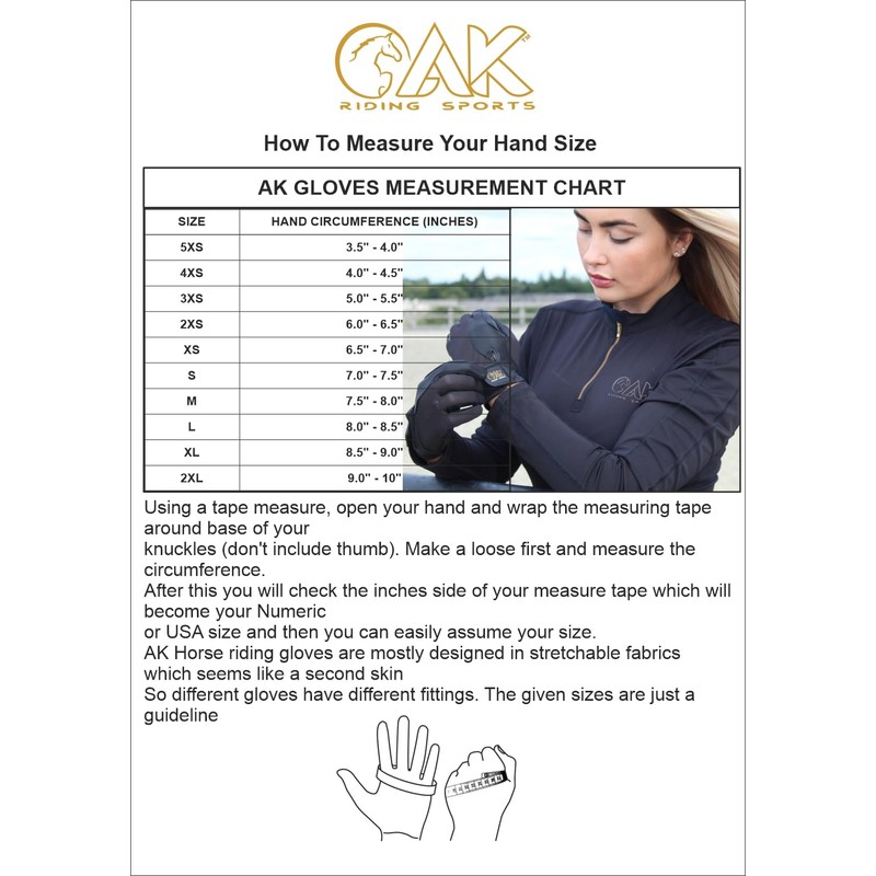 AK Horse Riding Gloves Equestrian Ladies Gloves with Bit Chain