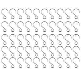 MTQY 100PCS Crystal Beads Curtain S Hooks 21x14mm 304 Stainless Steel No Punch Hook DIY Door Curtain Accessories Trinket Hook for Hanging Chandelier Pendants Icicle Prisms Crystal Bead Strings