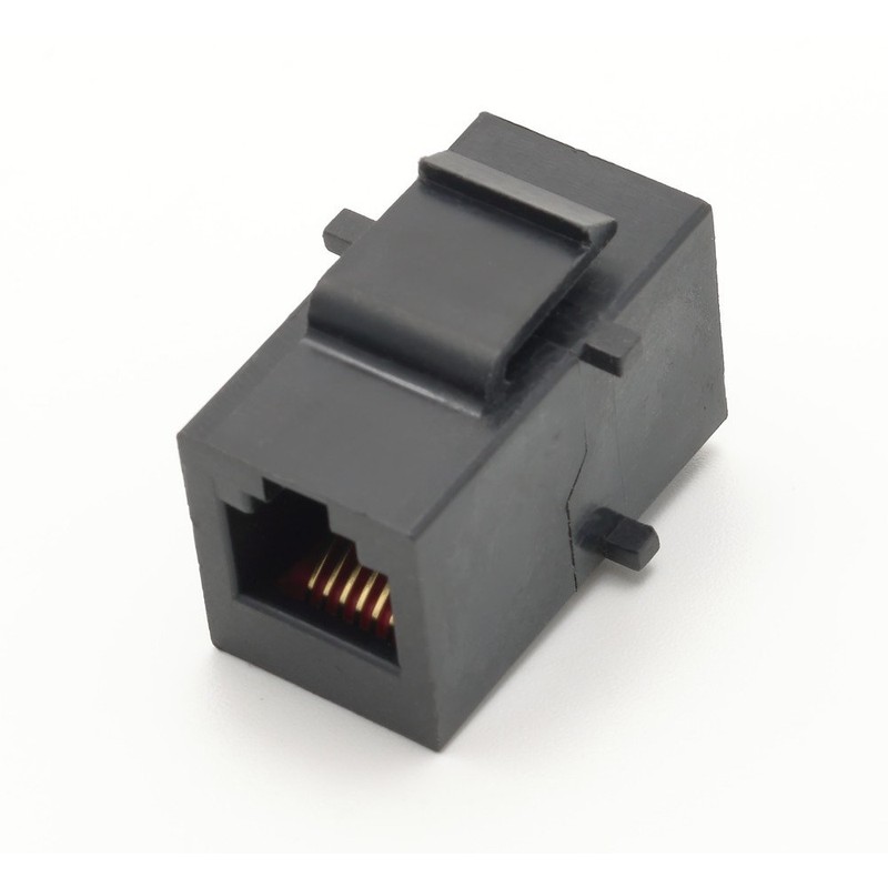 RiteAV Black RJ11/RJ12 Telephone Keystone Jack Female to Female