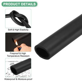 M METERXITY Pipe Insulation Foam Tube, 45mm ID 59mm OD 3.3Ft 1m Length, Soft Flexible Foam Tubing Pipe Foam Insulation for Handle Grip Support/Guitar Stand/Roof Racks [Black]