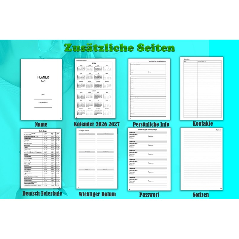 Calendar 2026 A5 Refillable, Weekly Planner / Diary with Monthly