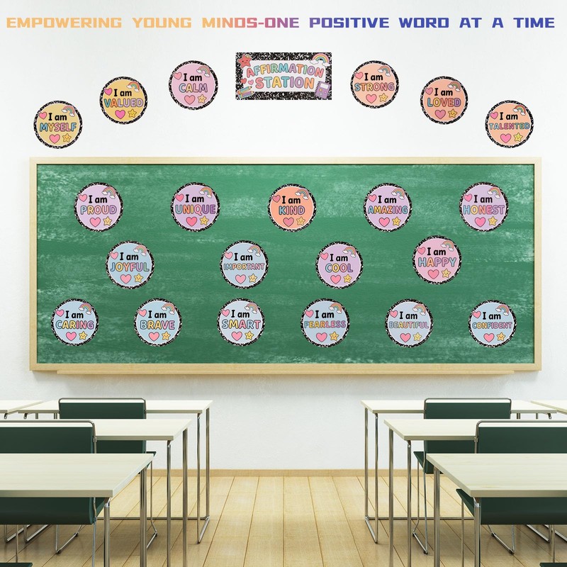 ARCHCRTC 22 Pieces Affirmation Station Composition Notebook Bulletin Board Decorations