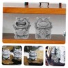 Sosoport 2pcs Mini Lion Statues Decorative Lion Figurine for Home