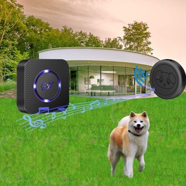 EverNary Dog Door Bell Wireless Doggie Doorbells for Potty Training with Waterproof Touch Button Dog Bells (2 Receiver 2 Transmitters, Black)