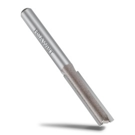 hsawbit Straight Single Flute Router Cutter - 1/4 Inch Shank, 7mm Cut Diameter & 30mm Cut Length, Flush Trim Router Bit for Woodworking