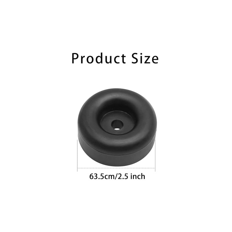 4 Pcs 2.5" Round Rubber Bump Stops with Hole, Universal