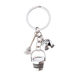 Sudaporn Bucket Glove Groom Keychain Housekeeper Team Appreciation Gift Housekeeping Employee Clean Tool Key Holder for Janitorial Staff Thank You Labor Day Gift Stainless Steel Keyring House Cleaner