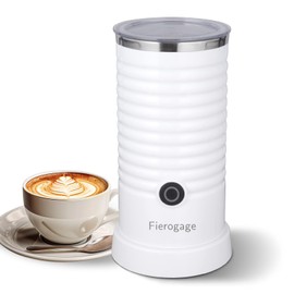 Fierogage Milk Frother, Automatic Milk Steamer and Heater, 4-in-1 Multifunction Electric Hot and Cold Foam Maker and Milk Warmer for Latte, Cappuccinos, Macchiato, White