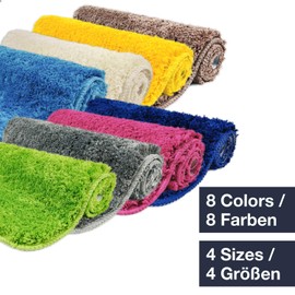 WohnDirect Bath mats can be combined to a set, bath mat 45 x 45 + 50 x 80 + 60 x 100 + 50 x 100 x 100 + diameter 56 cm, non-slip and washable bath mat, available in many colours