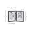 Malden International Designs Concourse Pewter Metal Hinged Picture Frame, Double