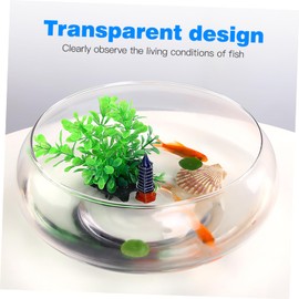 Toddmomy Transparent Landscape Small Fish Tank Transparent Goldfish Tank Fish Tank Aquarium Decorative Aquarium Tank Nursery Flower Pots Clear Fishbowl Vase Plastic Bonsai Desktop Office