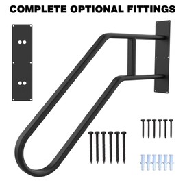 Tocretoare Handrails for Outdoor Steps, 24.4" Wall Mount Hand Railings for Stairs Outdoor, Non-Slip Porch Railing U Shape Stair Handrails for 1-3 Steps Outdoor Garage