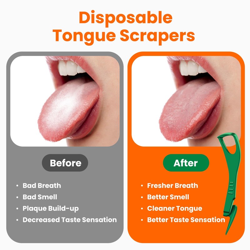 COCOBURI Tongue Scraper Disposable Tongue Scraper for Adults Disposable Tongue